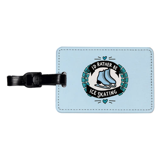 I'd Rather Be Ice Skating Travel Faux Leather Luggage Tag