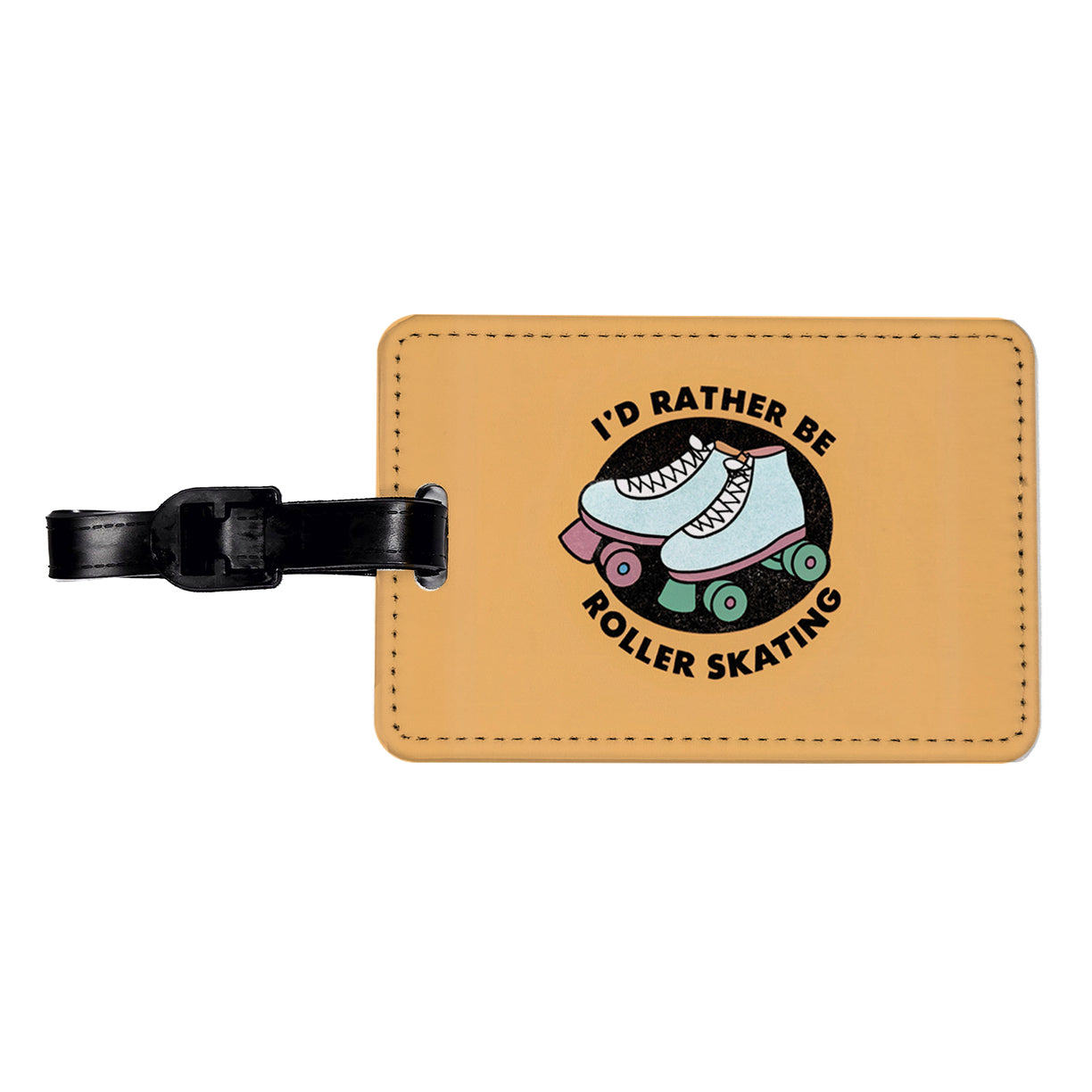 I'd Rather Be Roller Skating Travel Faux Leather Luggage Tag