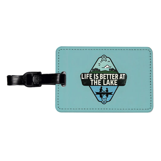 Life Is Better At The Lake Travel Faux Leather Luggage Tag