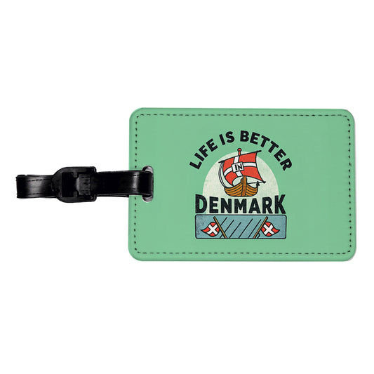 Life Is Better In Denmark Travel Faux Leather Luggage Tag