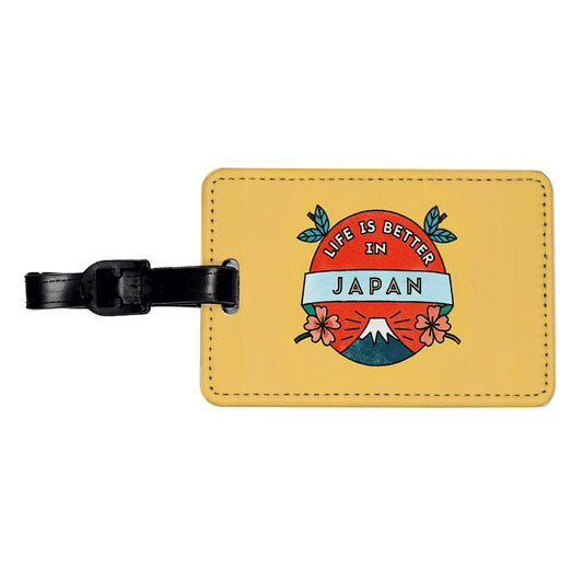 Life Is Better In Japan Travel Faux Leather Luggage Tag