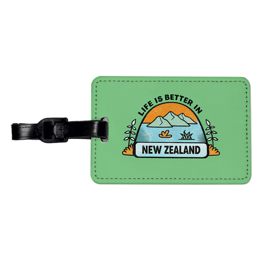 Life Is Better In New Zealand Travel Faux Leather Luggage Tag