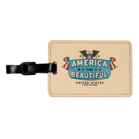 America The Beautiful United States Proud Heritage Travel Faux Leather Luggage Tag