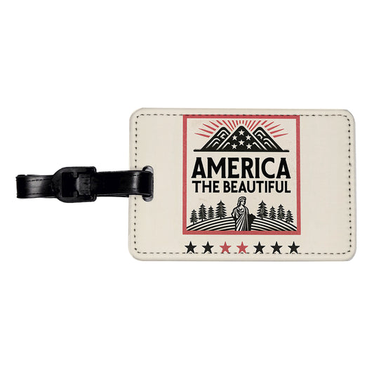 America The Beautiful United States USA Travel Faux Leather Luggage Tag