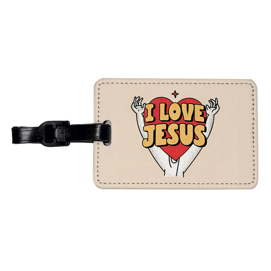 I Love Jesus Travel Faux Leather Luggage Tag