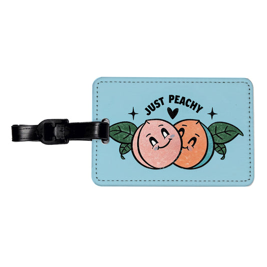 Just Peachy Adorable Travel Faux Leather Luggage Tag