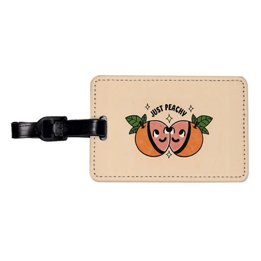 Just Peachy Cute Travel Faux Leather Luggage Tag