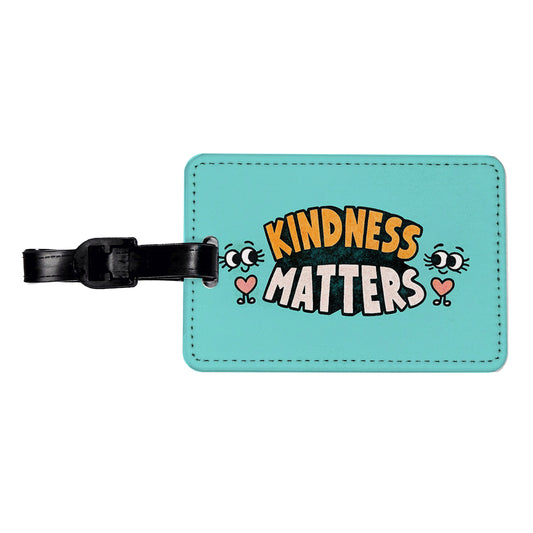 Kindness Matters Cute Travel Faux Leather Luggage Tag