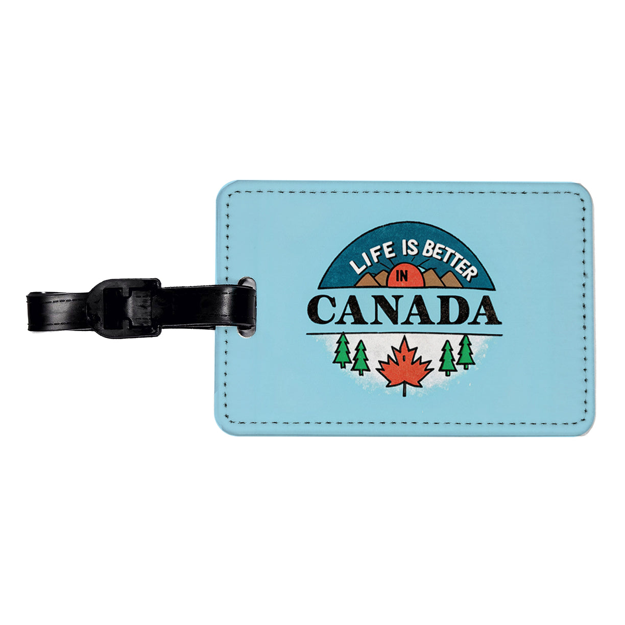 Life Is Better In Canada Travel Faux Leather Luggage Tag