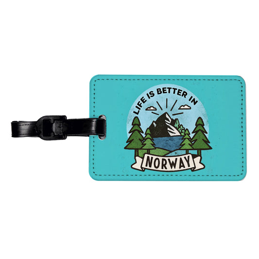 Life Is Better In Norway Travel Faux Leather Luggage Tag