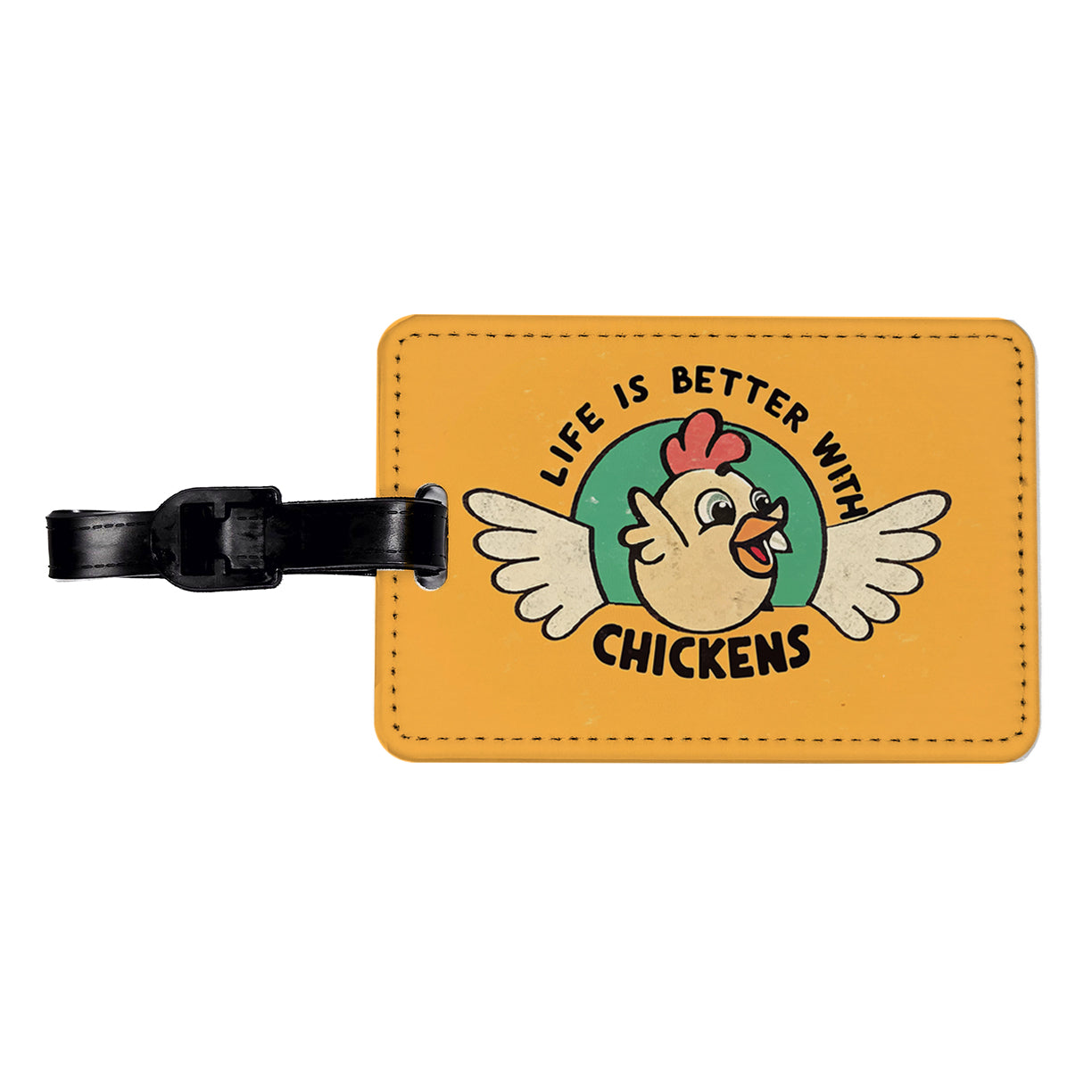 Life Is Better With Chickens Travel Faux Leather Luggage Tag