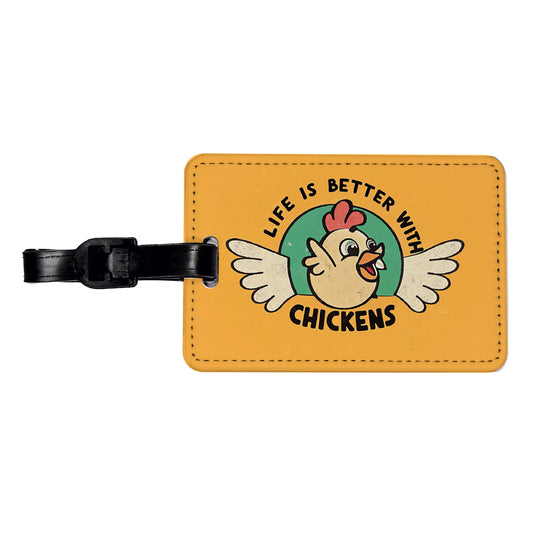 Life Is Better With Chickens Travel Faux Leather Luggage Tag