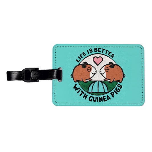 Life Is Better With Guinea Pigs Travel Faux Leather Luggage Tag