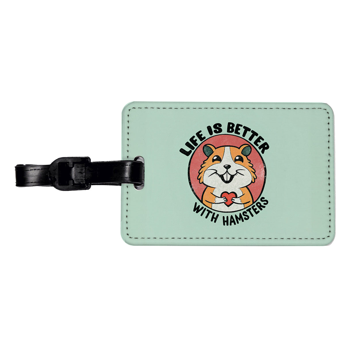 Life Is Better With Hamsters Travel Faux Leather Luggage Tag
