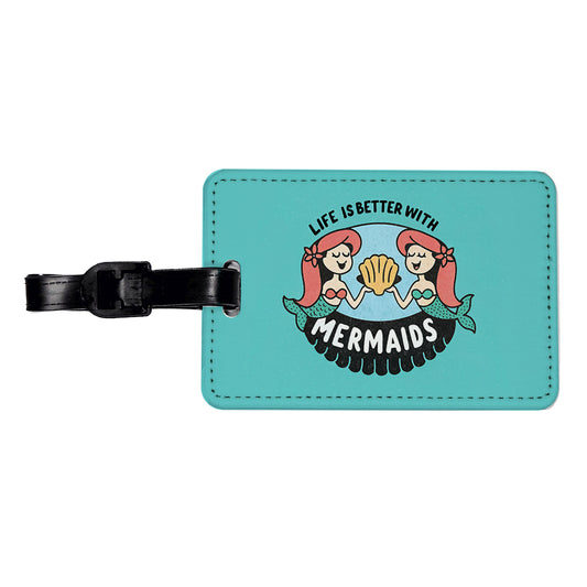 Life Is Better With Mermaids Travel Faux Leather Luggage Tag