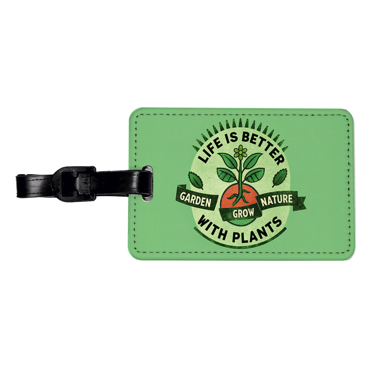 Life Is Better With Plants Travel Faux Leather Luggage Tag