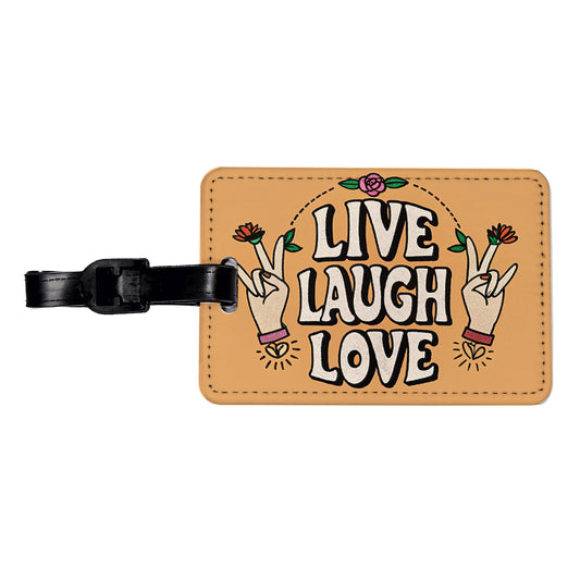 Live Laugh Love Travel Faux Leather Luggage Tag