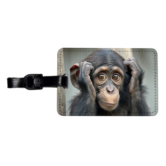 Monkey Adorable Travel Faux Leather Luggage Tag