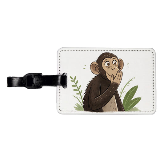 Speak No Evil Monkey Funny Travel Faux Leather Luggage Tag
