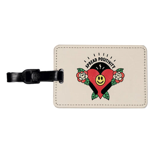 Spread Positivity Cute Travel Faux Leather Luggage Tag