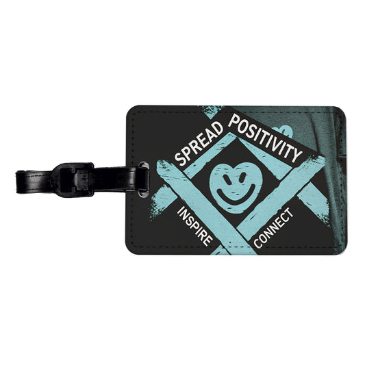 Spread Positivity Inspire Connect Travel Faux Leather Luggage Tag