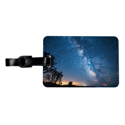 Stars At Night Sky Travel Faux Leather Luggage Tag