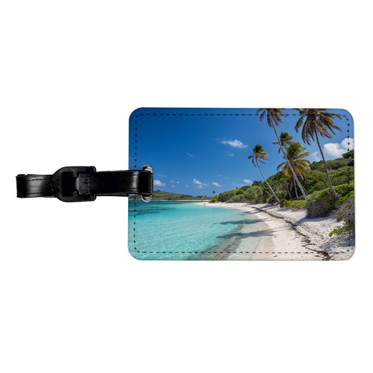 Aruba Tropical Beach Vacation Travel Faux Leather Luggage Tag