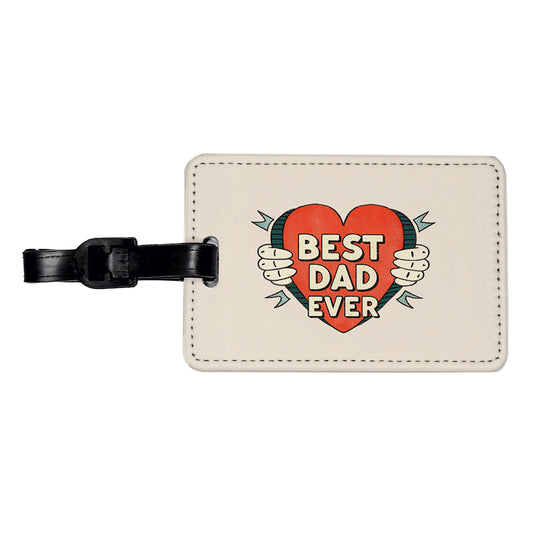 Best Dad Ever Travel Faux Leather Luggage Tag