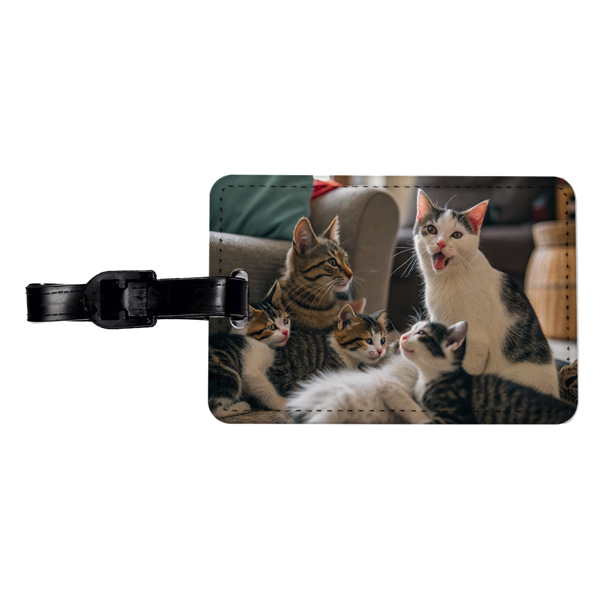 Bunch Of Cats Travel Faux Leather Luggage Tag