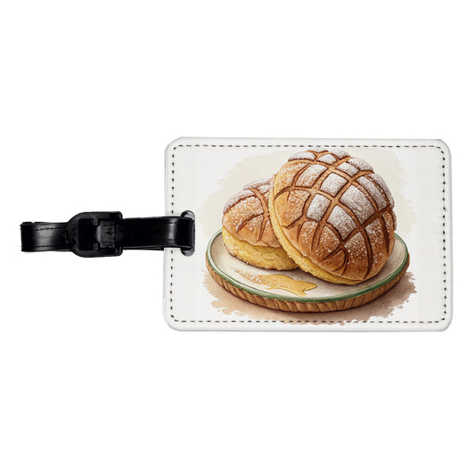 Conchas Pastry Mexican Sweet Bread Travel Faux Leather Luggage Tag