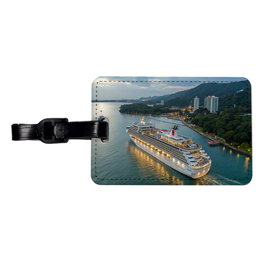 Cruise Ship Travel Vacation Travel Faux Leather Luggage Tag
