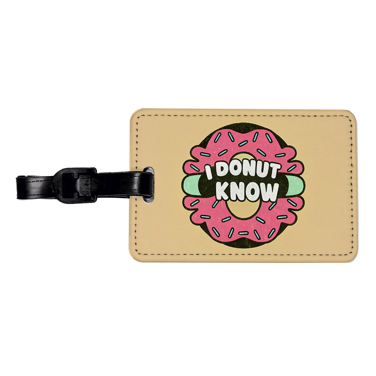 I Donut Know Funny Travel Faux Leather Luggage Tag