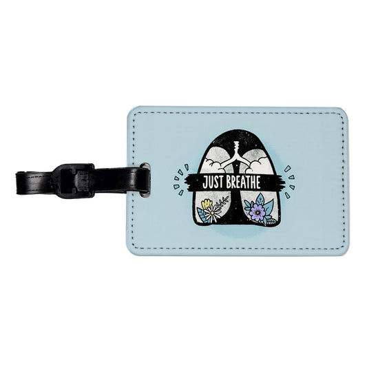 Just Breathe Travel Faux Leather Luggage Tag