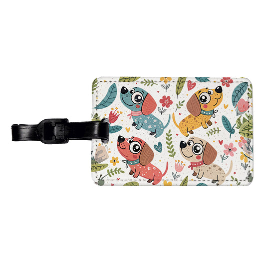 Kawaii Sweet Dogs Travel Faux Leather Luggage Tag