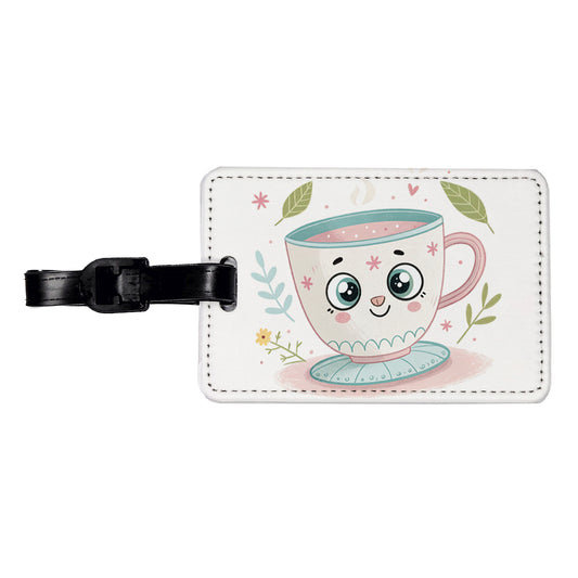 Kawaii Tea Cup Travel Faux Leather Luggage Tag