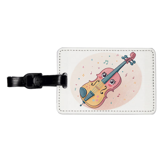 Kawaii Violin Music Travel Faux Leather Luggage Tag