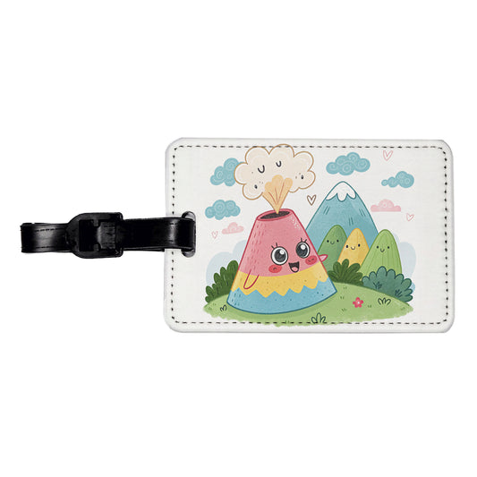 Kawaii Volcano Travel Faux Leather Luggage Tag