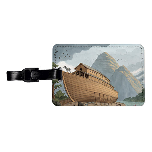 Noah's Ark Drawing Travel Faux Leather Luggage Tag
