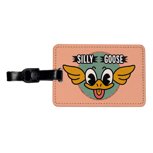 Silly Goose Cute Travel Faux Leather Luggage Tag