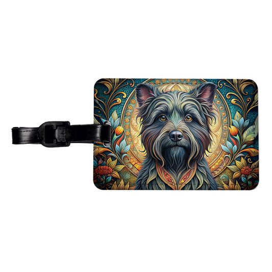 Affenpinscher Dog Art Nouveau Travel Faux Leather Luggage Tag
