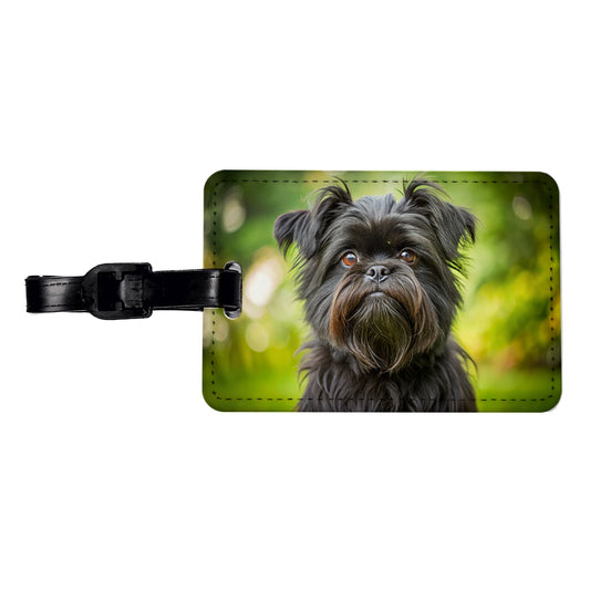 Affenpinscher Dog Photo Travel Faux Leather Luggage Tag