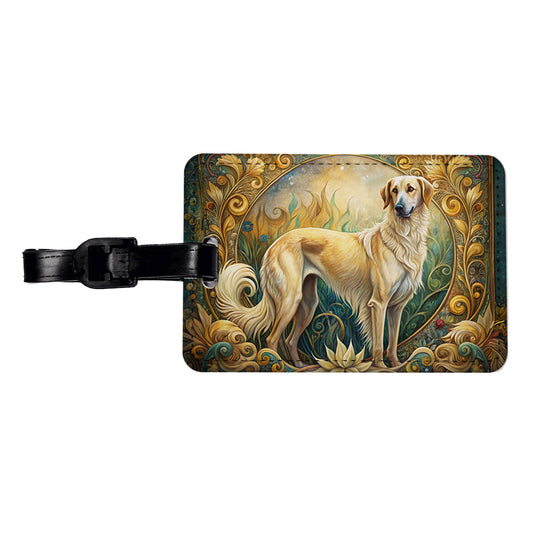 Anatolian Shepherd Dog Art Nouveau Travel Faux Leather Luggage Tag