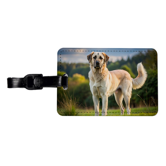 Anatolian Shepherd Dog Photo Travel Faux Leather Luggage Tag