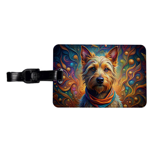 Australian Terrier Dog Art Nouveau Travel Faux Leather Luggage Tag