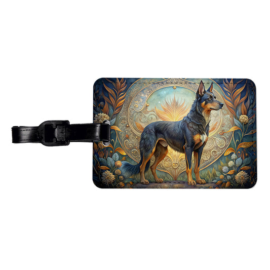 Beauceron Dog Art Nouveau Travel Faux Leather Luggage Tag