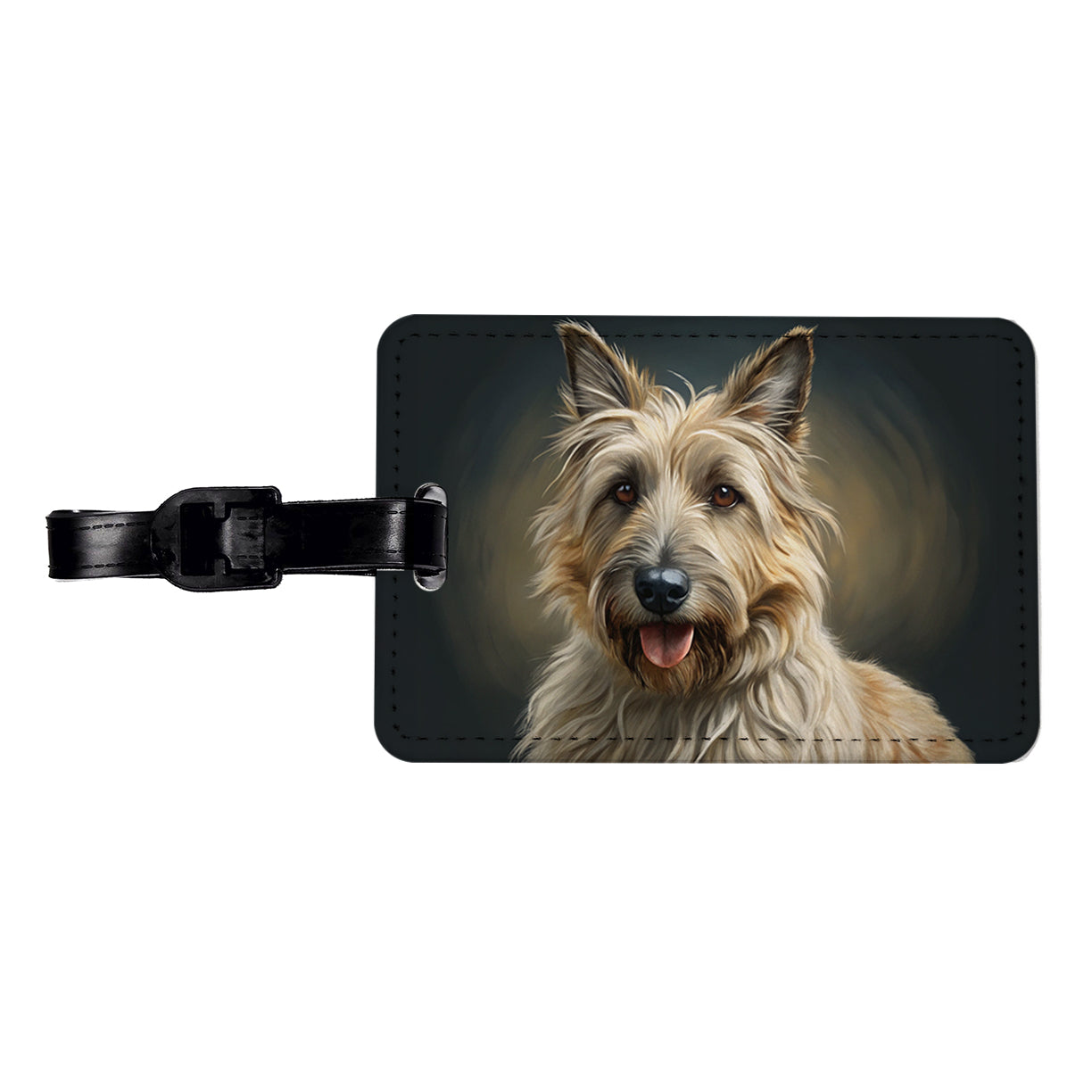 Berger Picard Dog Illustration Travel Faux Leather Luggage Tag