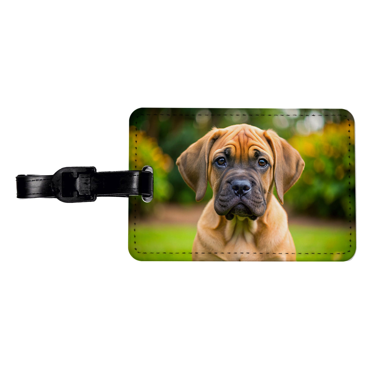 Boerboel Dog Puppy Photo Travel Faux Leather Luggage Tag