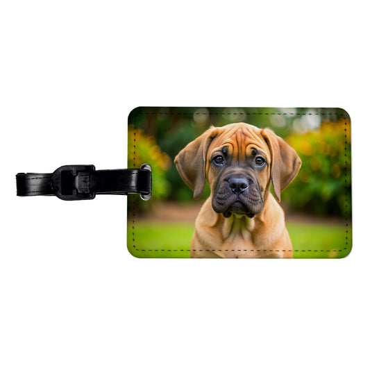 Boerboel Dog Puppy Photo Travel Faux Leather Luggage Tag