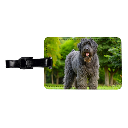 Bouviers Des Flandres Dog Photo Travel Faux Leather Luggage Tag
