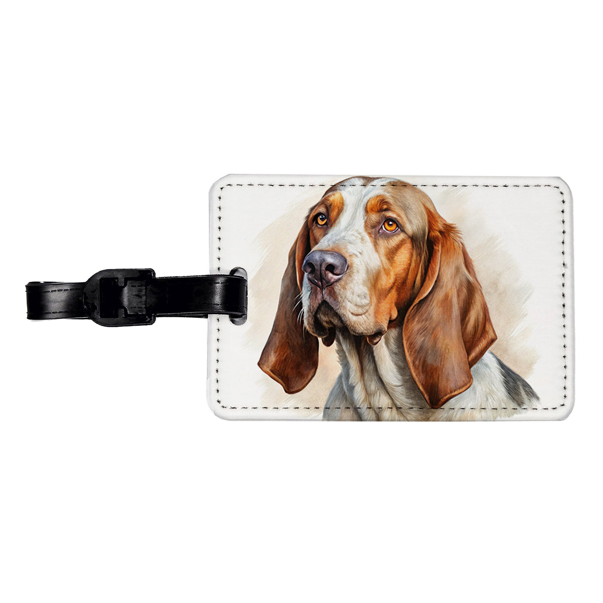 Bracco Italiano Dog Illustration Travel Faux Leather Luggage Tag